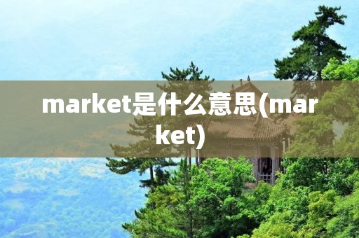 market是什么意思(market)