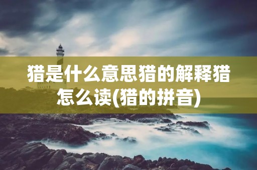猎是什么意思猎的解释猎怎么读(猎的拼音)