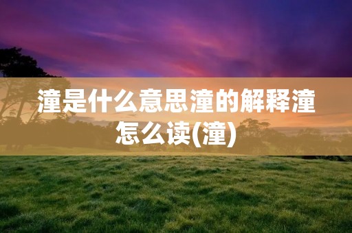 潼是什么意思潼的解释潼怎么读(潼)