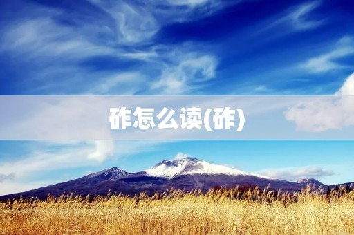 砟怎么读(砟)
