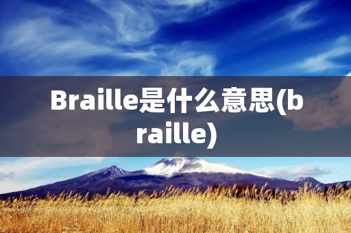Braille是什么意思(braille)