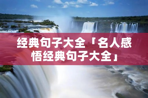 经典句子大全「名人感悟经典句子大全」