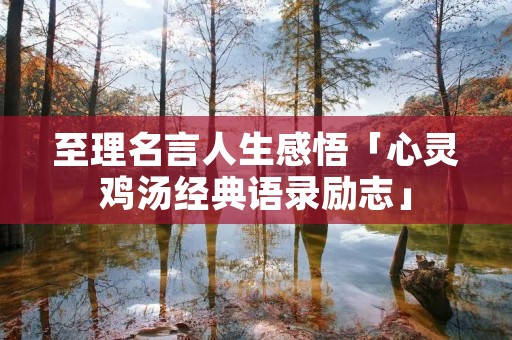 至理名言人生感悟「心灵鸡汤经典语录励志」