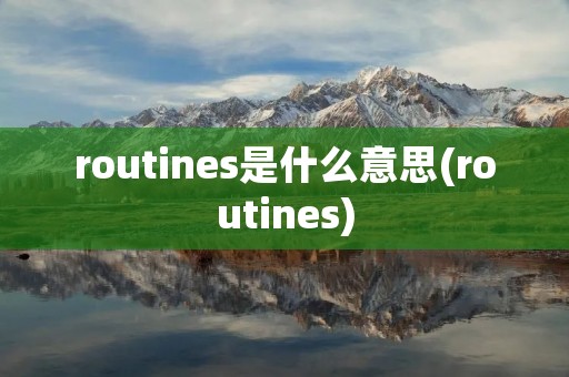 routines是什么意思(routines)