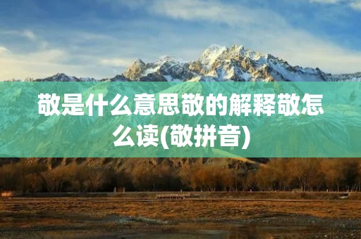 敬是什么意思敬的解释敬怎么读(敬拼音) 敬是什么意思敬的解释敬怎么读(敬拼音)