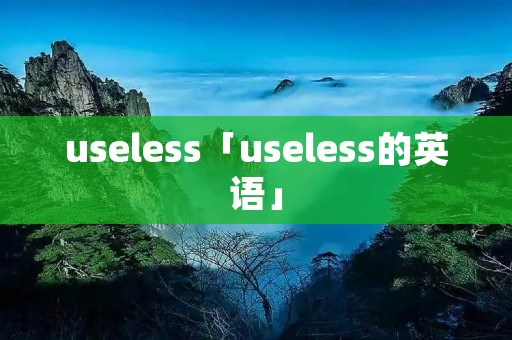 useless「useless的英语」