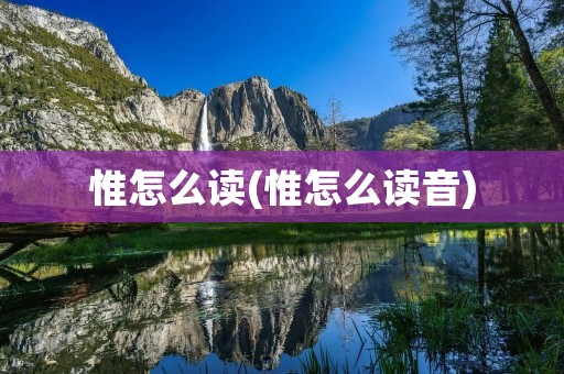 惟怎么读(惟怎么读音)