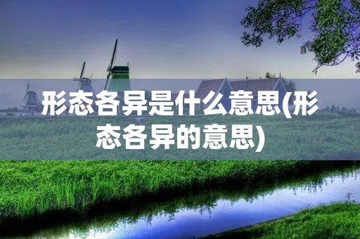 形态各异是什么意思(形态各异的意思)