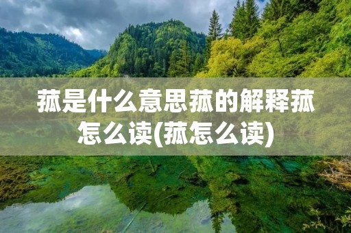 菰是什么意思菰的解释菰怎么读(菰怎么读)