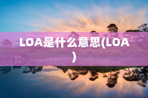 LOA是什么意思(LOA)