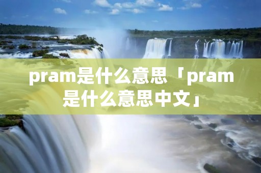 pram是什么意思「pram是什么意思中文」