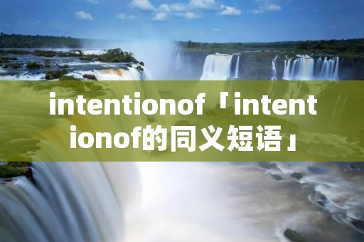 intentionof「intentionof的同义短语」
