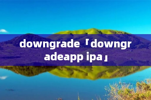 downgrade「downgradeapp ipa」