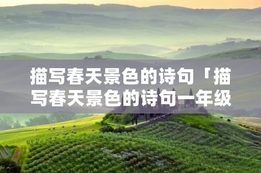 描写春天景色的诗句「描写春天景色的诗句一年级」