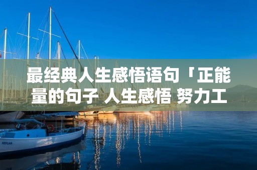 最经典人生感悟语句「正能量的句子 人生感悟 努力工作」