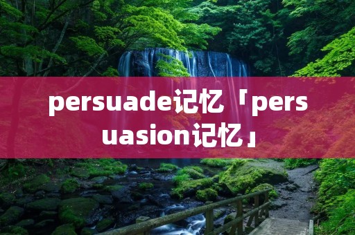 persuade记忆「persuasion记忆」