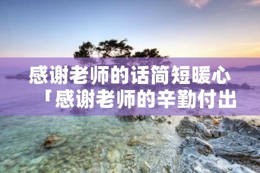 感谢老师的话简短暖心「感谢老师的辛勤付出和悉心教导的意思」