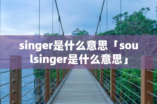 singer是什么意思「soulsinger是什么意思」