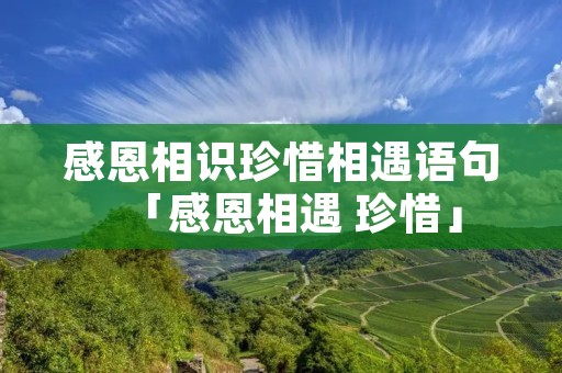 感恩相识珍惜相遇语句「感恩相遇 珍惜」 感恩相识珍惜相遇语句「感恩相遇 珍惜」