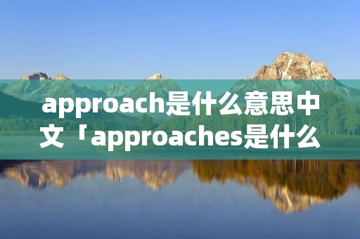 approach是什么意思中文「approaches是什么意思中文」