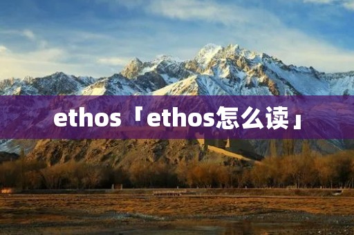 ethos「ethos怎么读」 ethos「ethos怎么读」