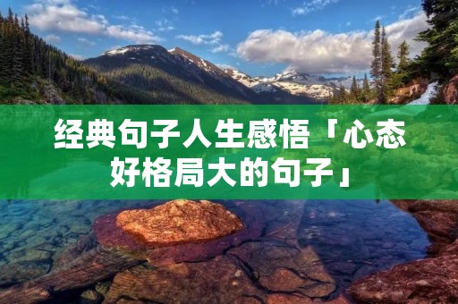 经典句子人生感悟「心态好格局大的句子」