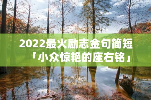 2022最火励志金句简短「小众惊艳的座右铭」