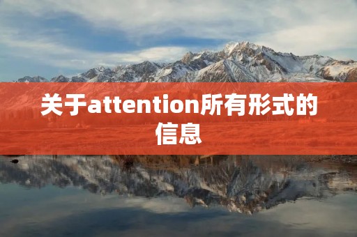 关于attention所有形式的信息 关于attention所有形式的信息