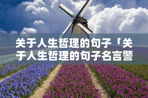 关于人生哲理的句子「关于人生哲理的句子名言警句」