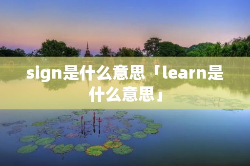sign是什么意思「learn是什么意思」