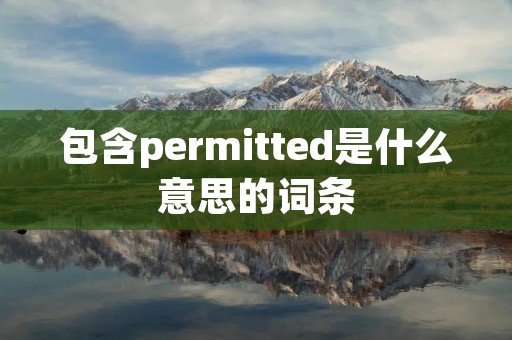 包含permitted是什么意思的词条