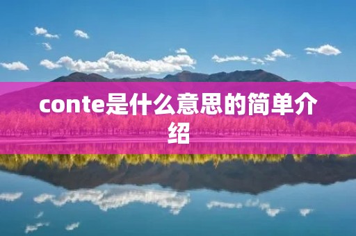 conte是什么意思的简单介绍