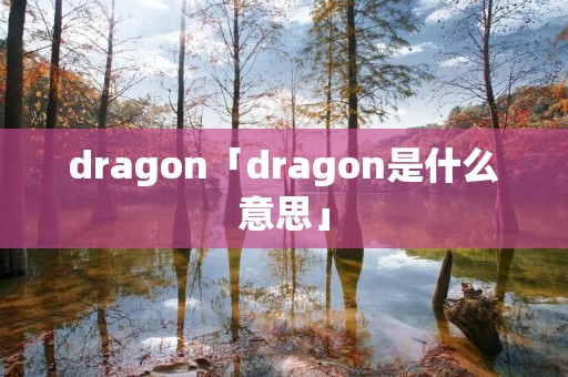 dragon「dragon是什么意思」