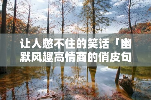让人憋不住的笑话「幽默风趣高情商的俏皮句子」