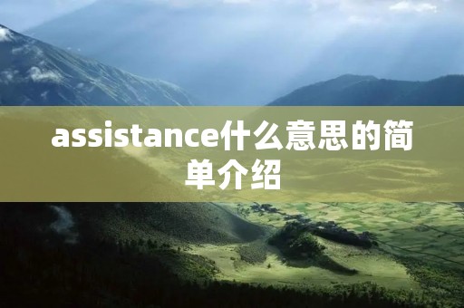 assistance什么意思的简单介绍