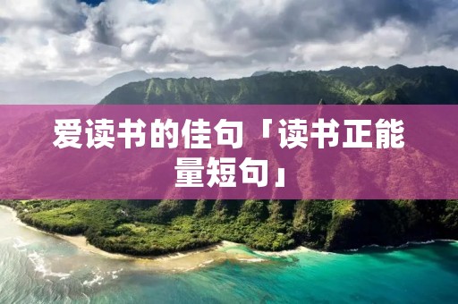 爱读书的佳句「读书正能量短句」
