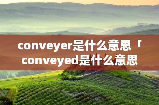 conveyer是什么意思「conveyed是什么意思」 conveyer是什么意思「conveyed是什么意思」