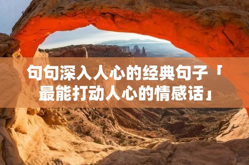 句句深入人心的经典句子「最能打动人心的情感话」