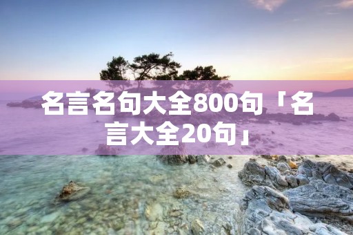 名言名句大全800句「名言大全20句」 名言名句大全800句「名言大全20句」