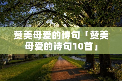 赞美母爱的诗句「赞美母爱的诗句10首」