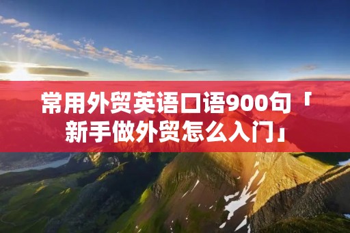 常用外贸英语口语900句「新手做外贸怎么入门」