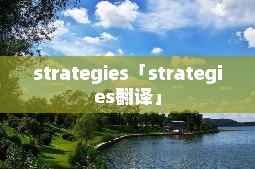 strategies「strategies翻译」 strategies「strategies翻译」