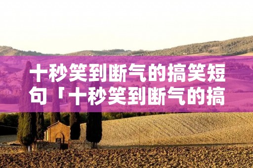 十秒笑到断气的搞笑短句「十秒笑到断气的搞笑短句图片」