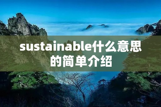 sustainable什么意思的简单介绍
