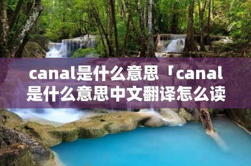 canal是什么意思「canal是什么意思中文翻译怎么读」