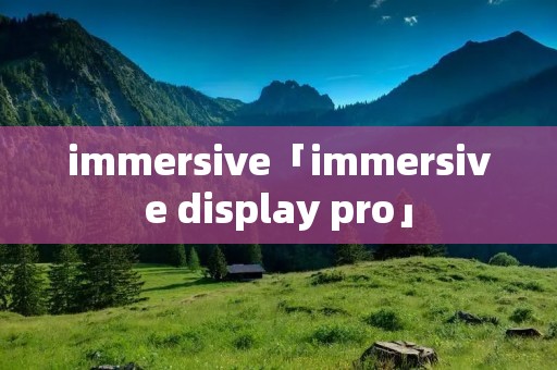 immersive「immersive display pro」 immersive「immersive display pro」