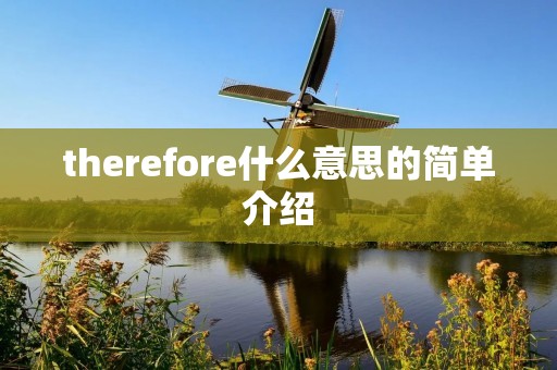 therefore什么意思的简单介绍 therefore什么意思的简单介绍