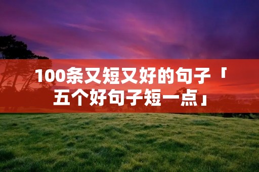 100条又短又好的句子「五个好句子短一点」