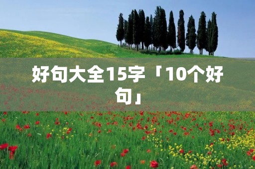 好句大全15字「10个好句」