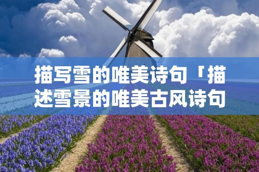 描写雪的唯美诗句「描述雪景的唯美古风诗句」